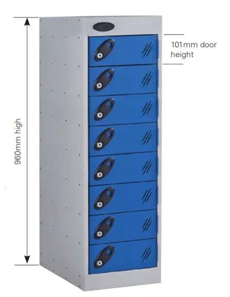 LOW 8 Door/8 Compartment Charging Locker 960mm High
